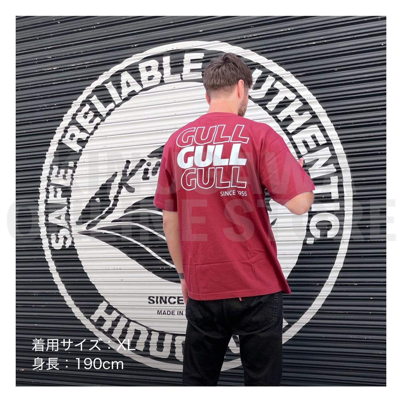 【OnlineStore限定】GULL デザインTシャツ(Tri-GULL)″ バーガンディ ”
