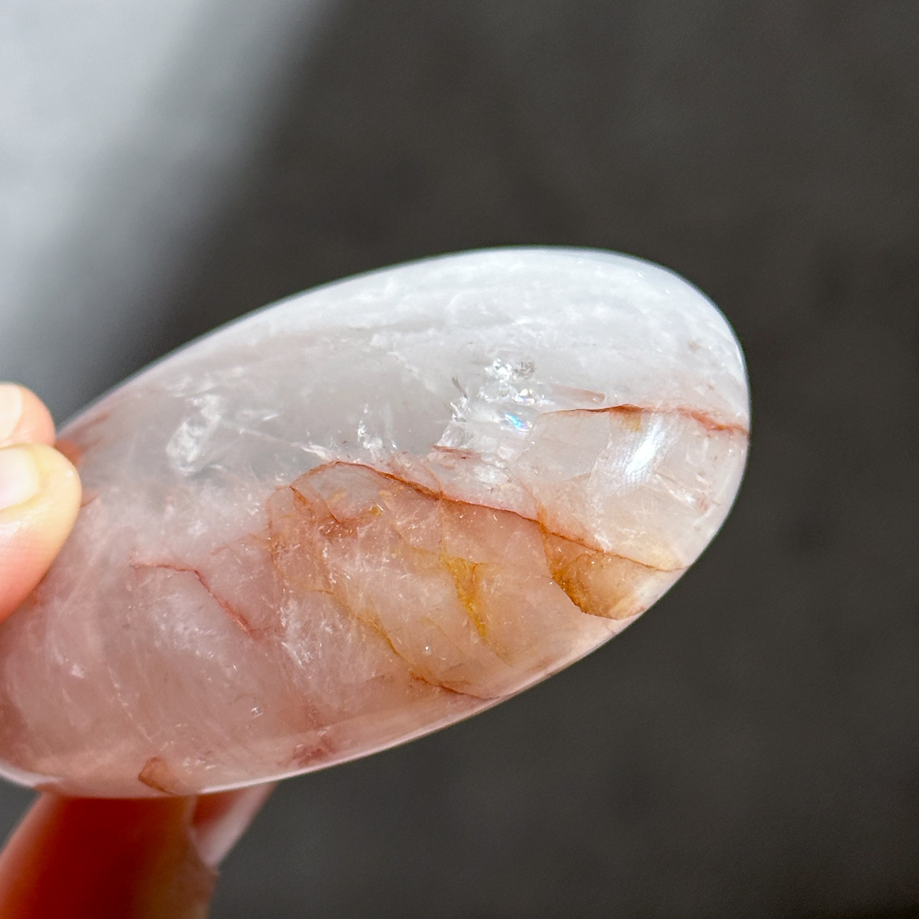 レッドヘマタイトクォーツ パームストーン15◇Red Hematite Quartz
