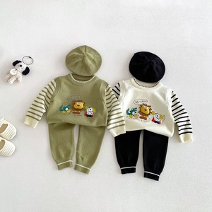 【BABY】ライオンボーダー袖セットアップ