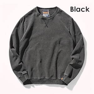 Denim Round Neck Sweatshirt / デニム ラウンド ネック スウェット シャツ