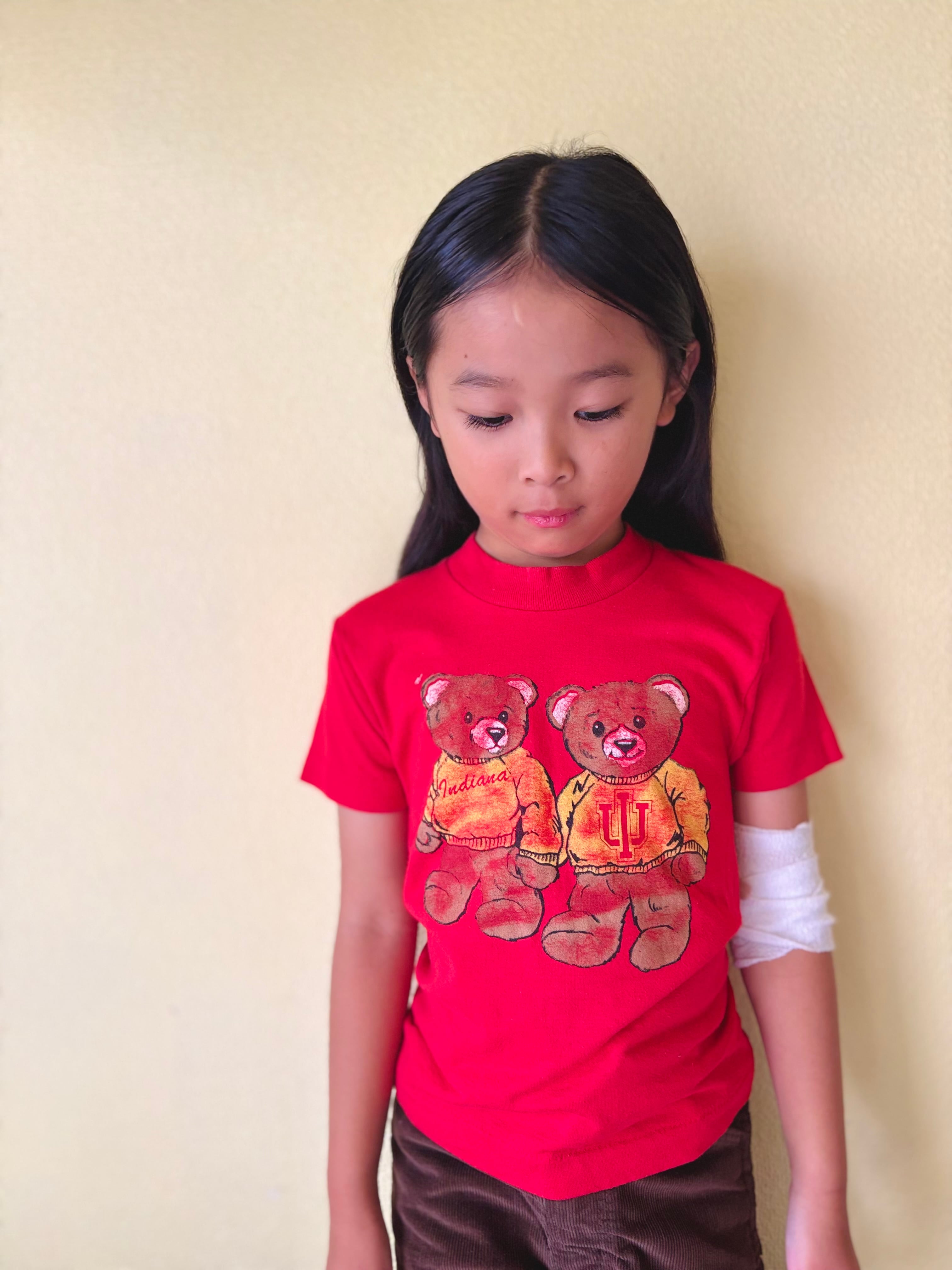 【KIDS vintage】 90's vintage Indiana bear T-sh. size:3-5y