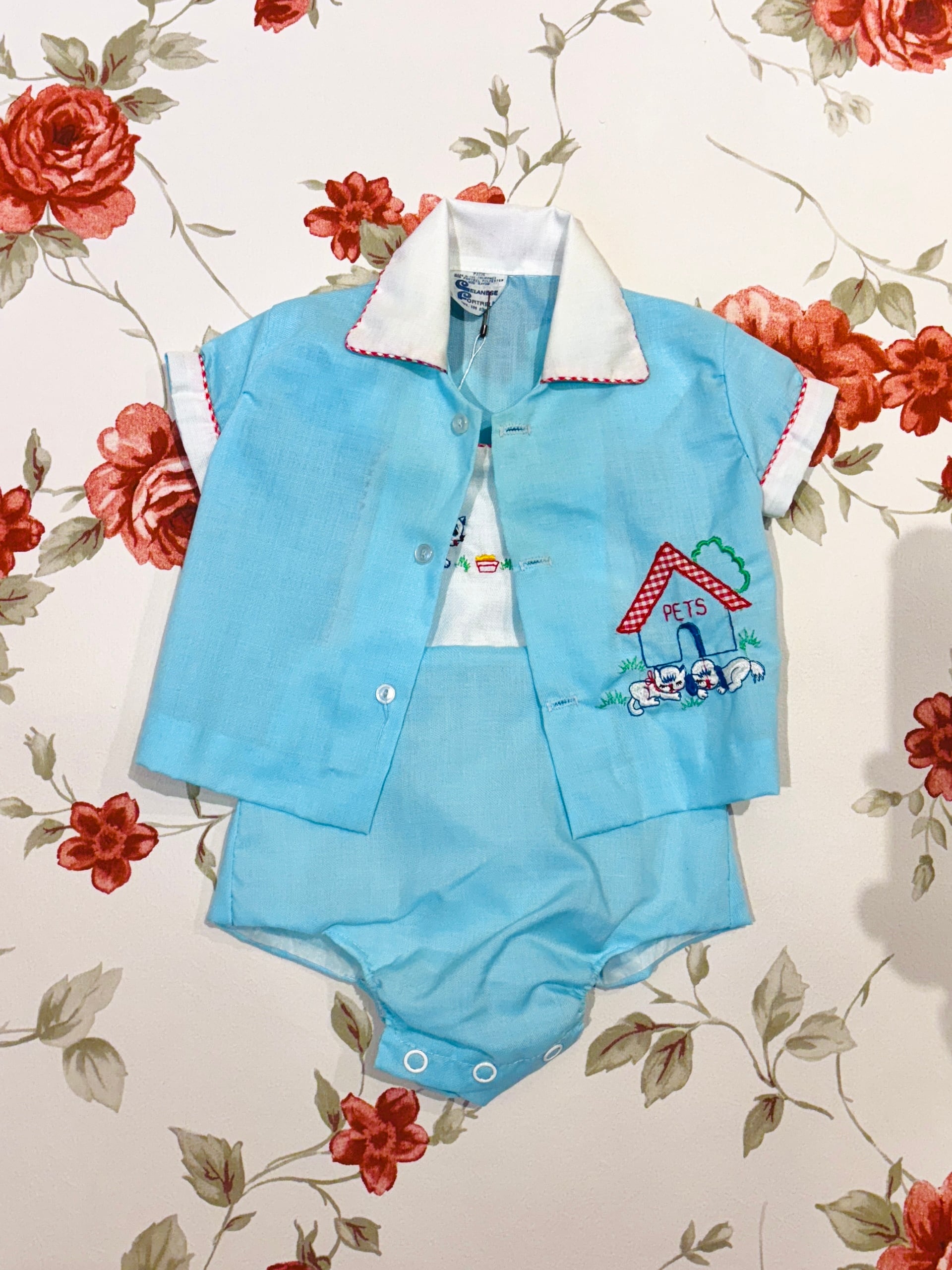 【KIDS vintage】vintage cat & dog setup . about 6-9m