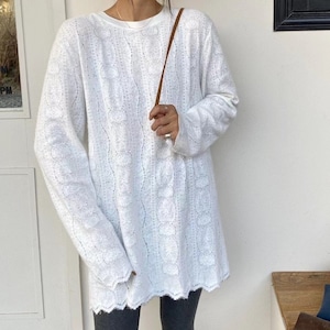 eyelet long cover cutsew knit 2litr05993