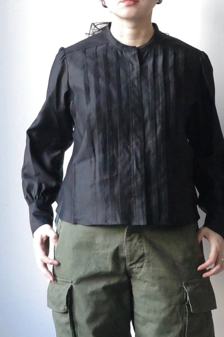 genre ジャンル / TUCK BLOUSE (BLACK ) | genre genre ジャンル / TUCK BLOUSE (BLACK ) | genre