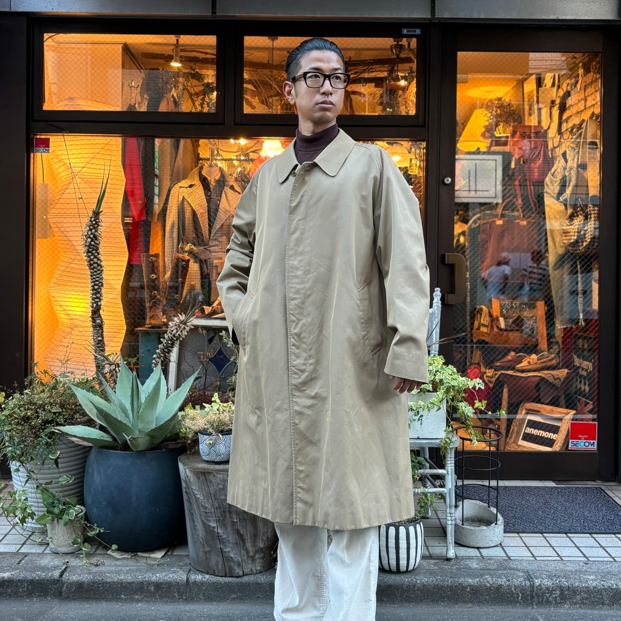 aquascutum カーキ半袖シャツワンピース（カシュクールシャツ 