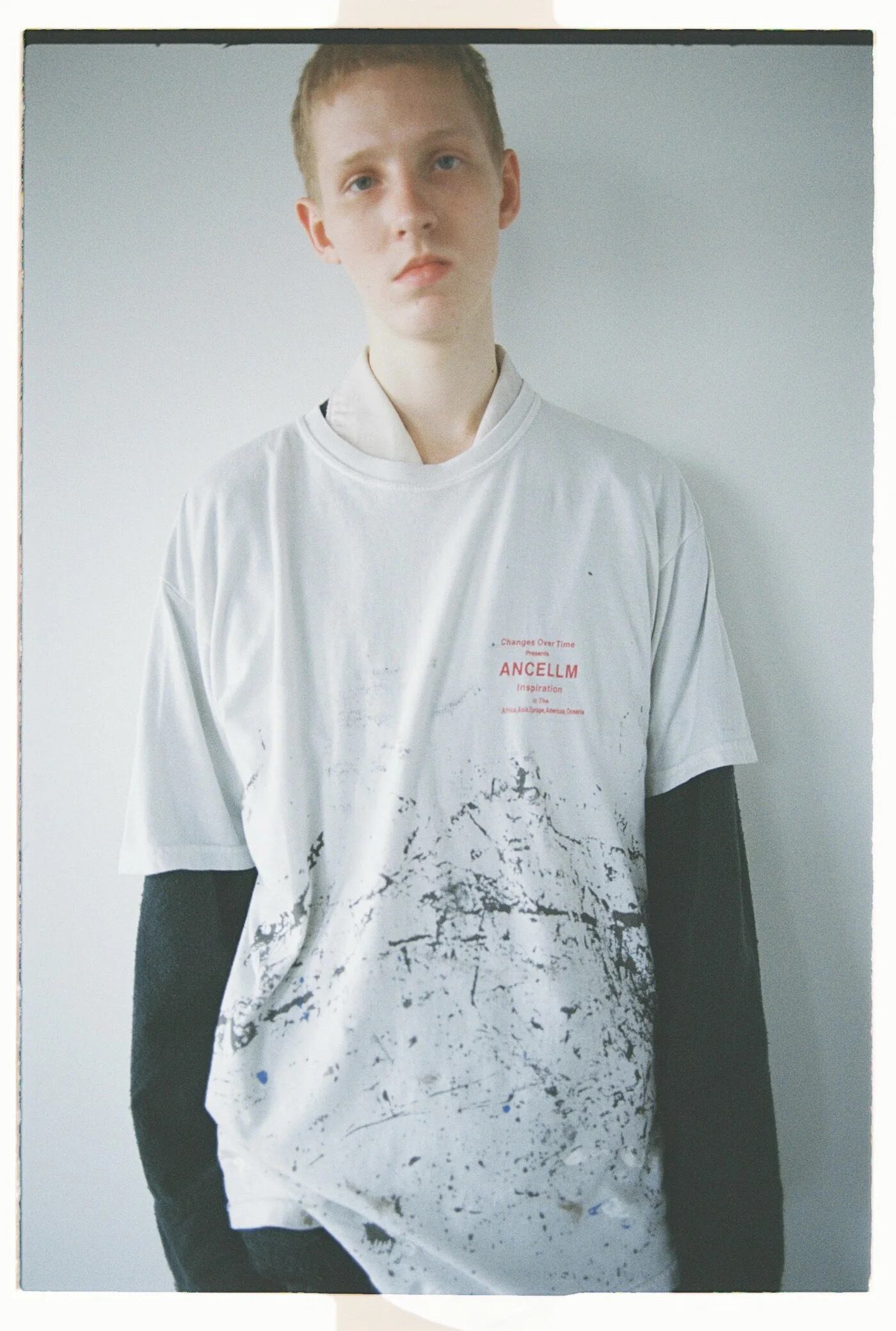 値下不可　ANCELLM　アンセルム　24SS PAINTER T-SHIRT 24SS】ANCELLM PAINTER T-SHIRT(L.GRAY) ANC-CT62 | IAAAM