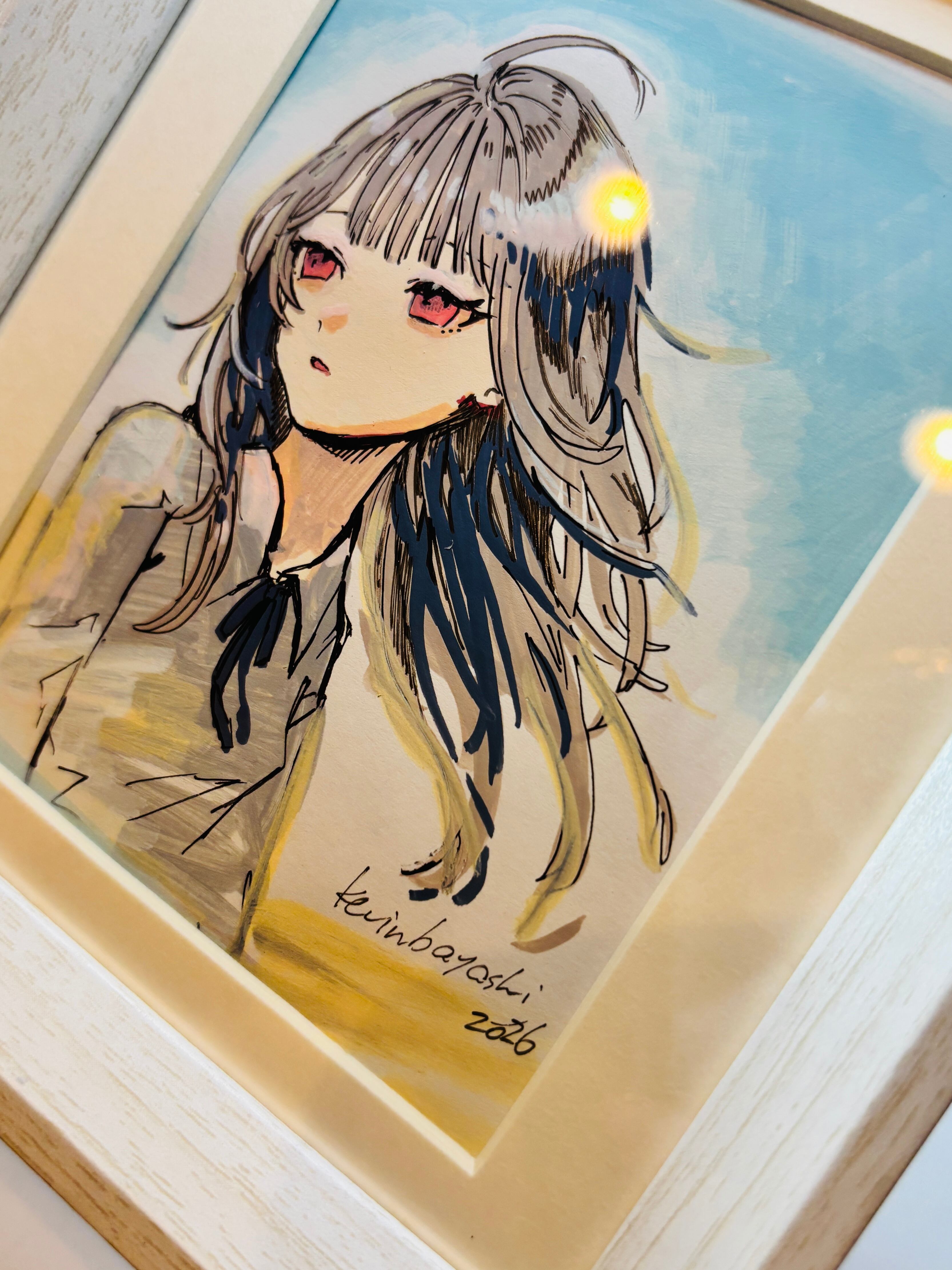 額付き原画】ドローイングoriginal drawing | ケビンばやし