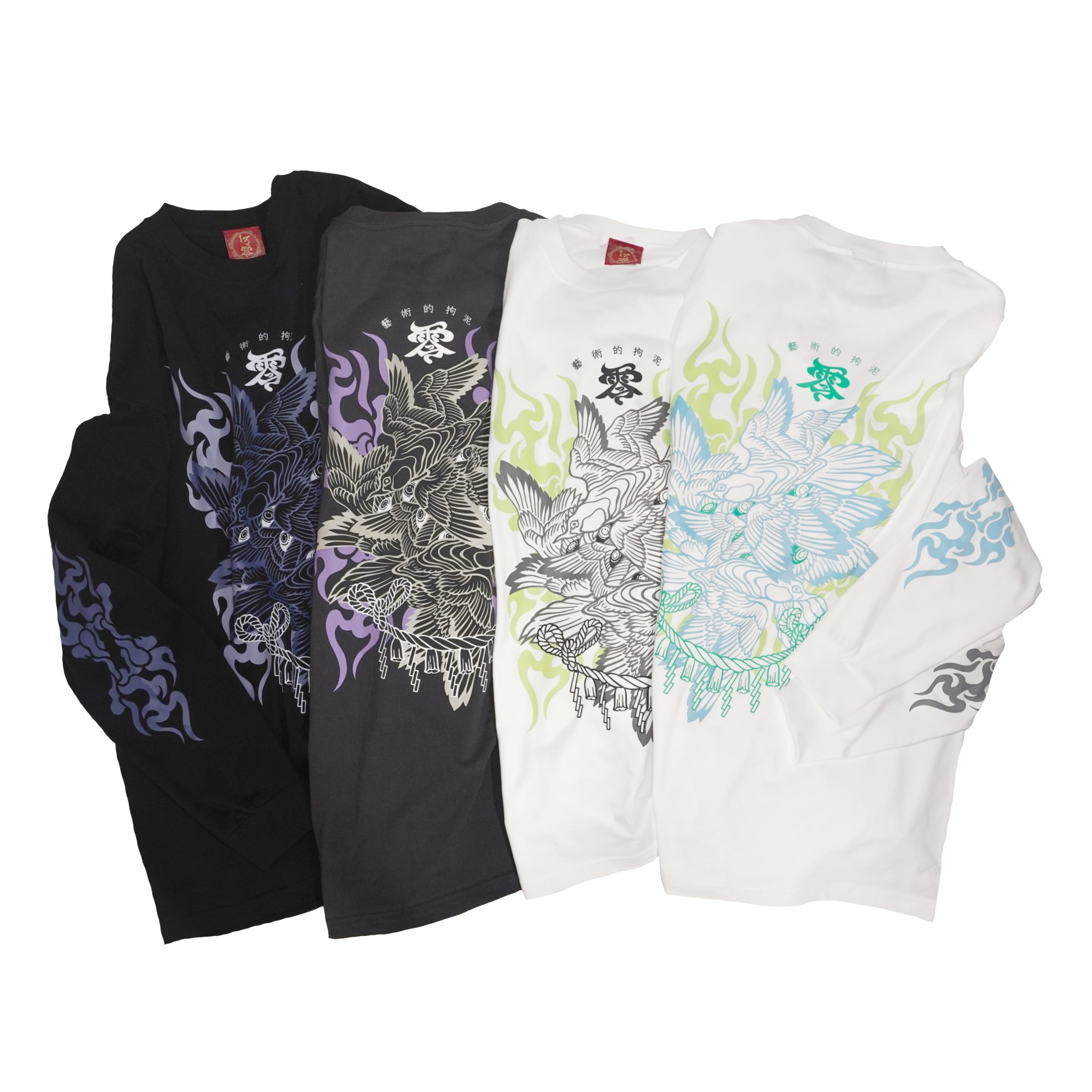 L/S T-Shirt 予兆 Vintage Black×Violet | 東京13零式