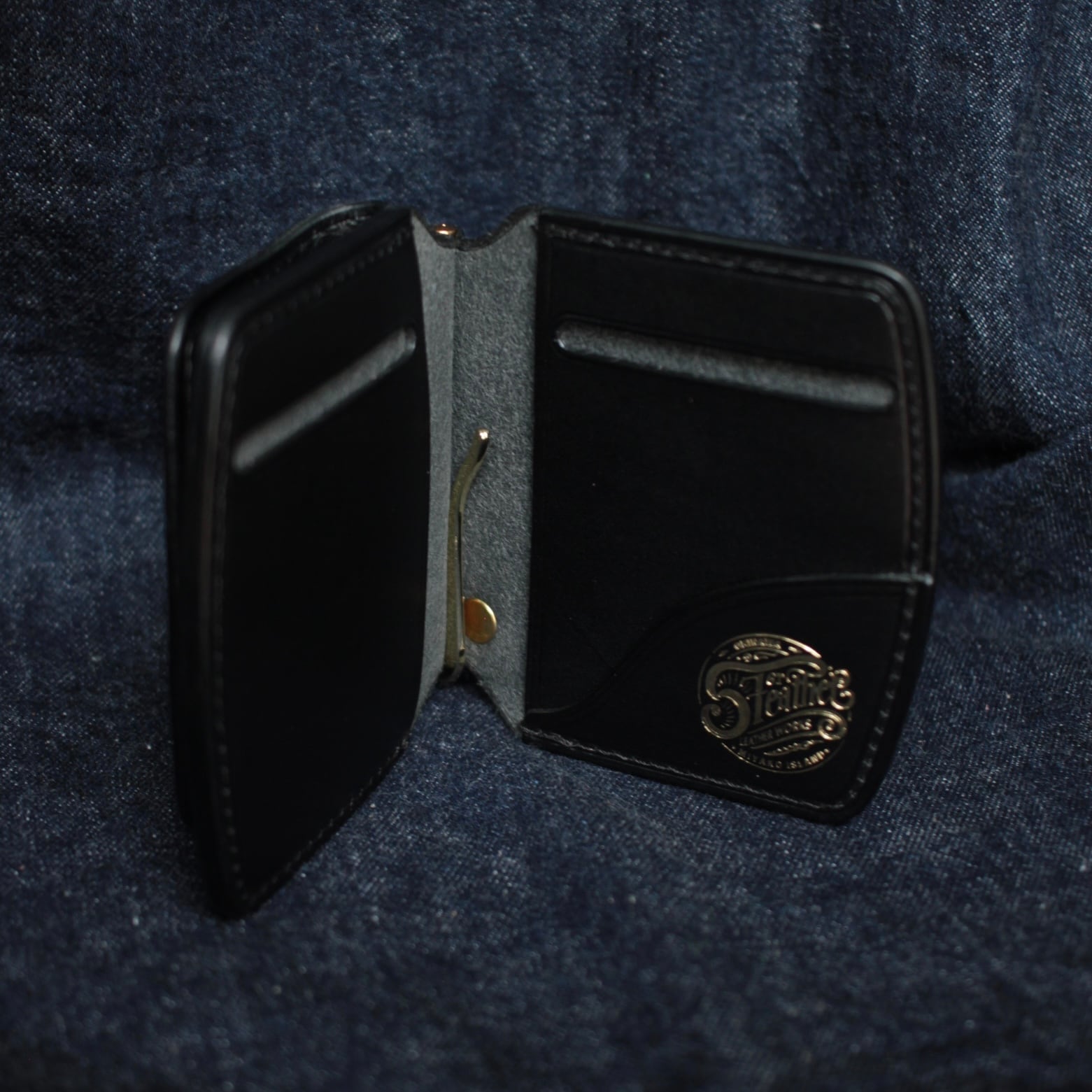 マネークリップ(ブラック/ブッテーロ,ワルピエ社 ) | 6T leatherworks