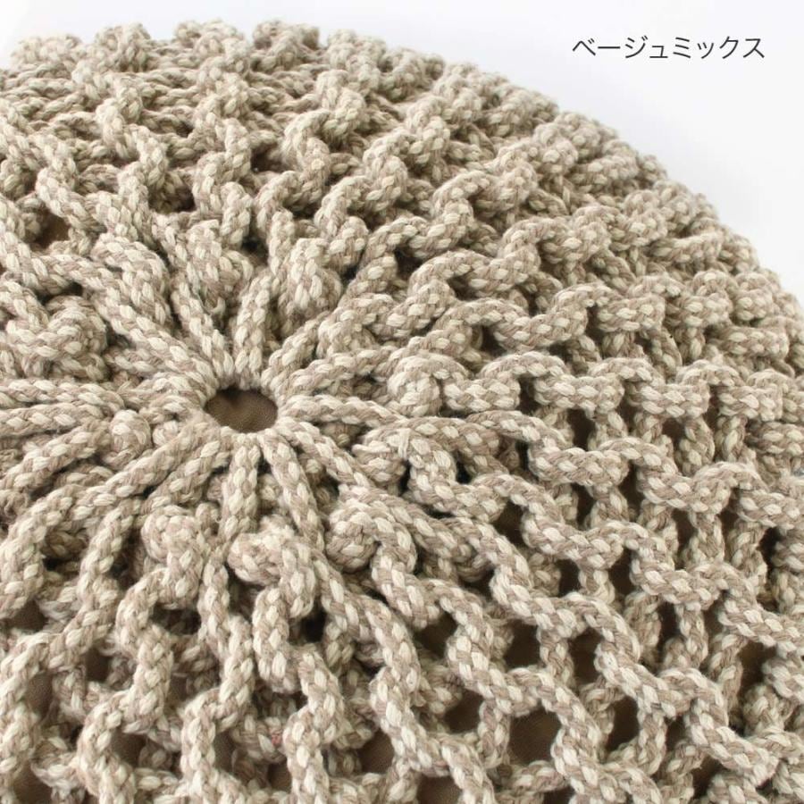 オットマン 丸 おしゃれ ニット プフ クッション 50cm モロッコ雑貨