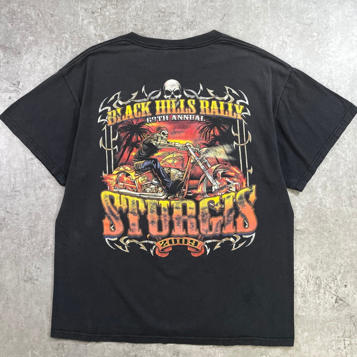 00年代 STURGIS BLACK HILLS RALLY スカル バイクプリントTシャツ