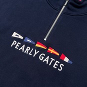 PEARLY GATES パーリーゲイツ ロゴ刺繍 ハイネック ハーフジップ スウェット トレーナー サイズ 2 /ネイビー/ゴルフ