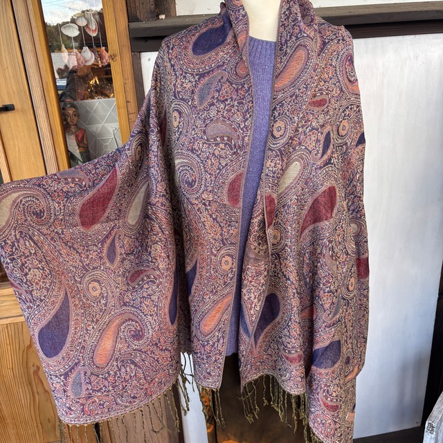 ペイズリー柄パシュミナストール