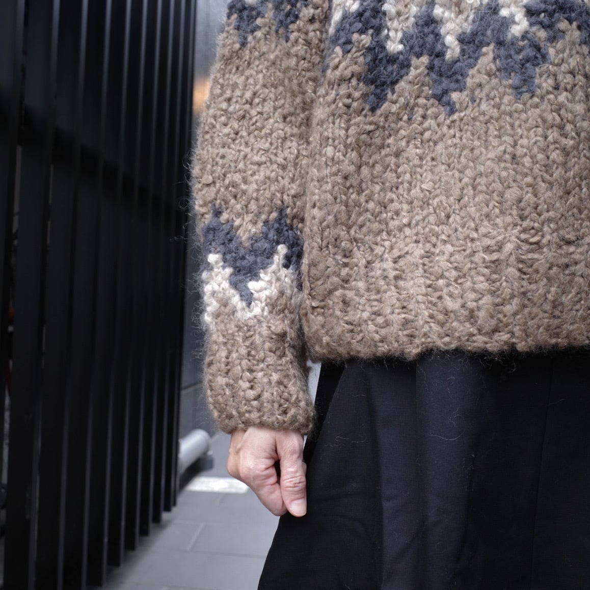 トップス unfil cashmere blend hand-knit sweater unfil(アンフィル) cashmere blend hand-knit sweater taupe | Debby