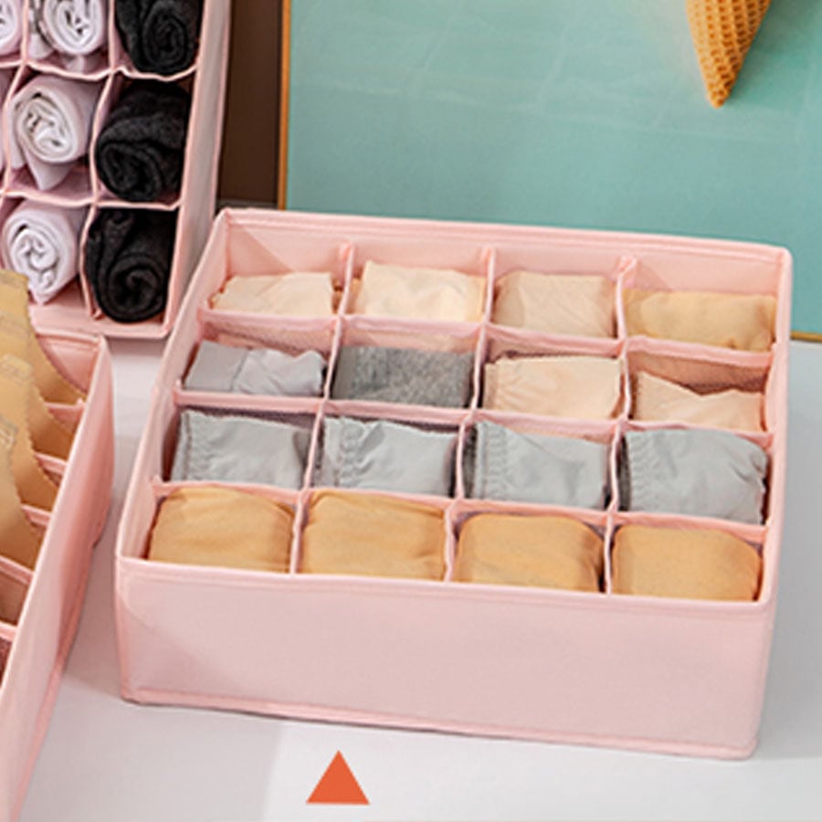 下着収納 16マス仕切り 靴下 収納ケース 折りたたみ 衣類収納 引き出し