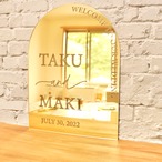 【ミラーウェルカムボード】アーチ型 結婚式、新居、誕生日、出産祝い