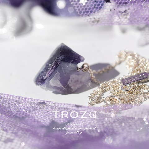 フローライト 【033 Twilight Collection】 フローライト 鉱物原石 シルバー925 ネックレス 天然石 アクセサリー (No.3435)