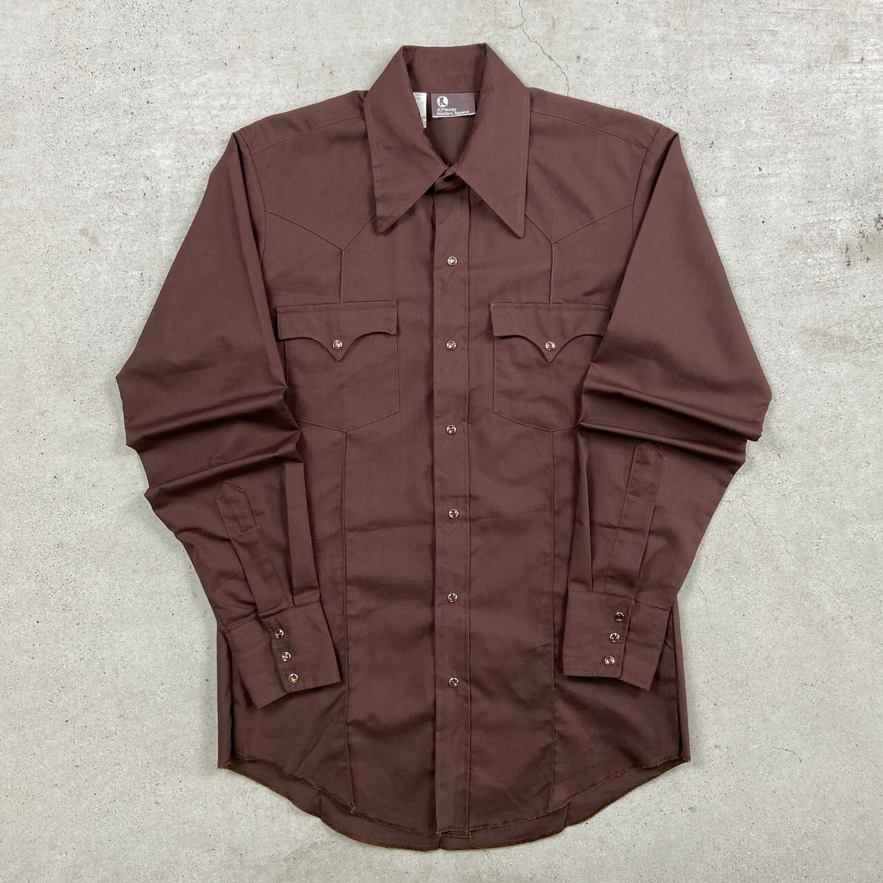 70年代 USA製 JC Penney 長袖ウエスタンシャツ Permanent Press メンズ 