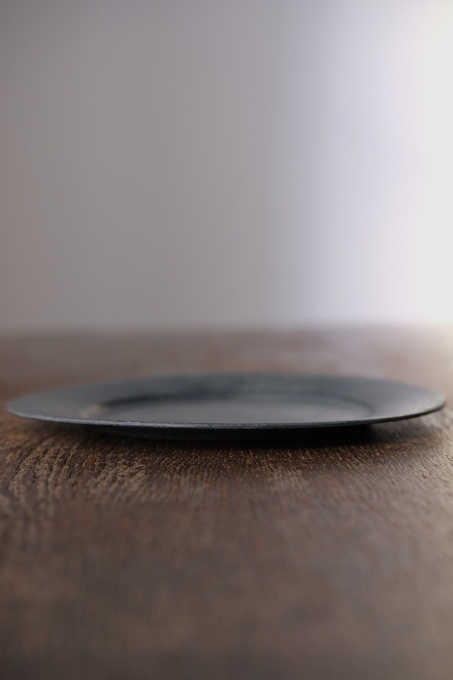 乾漆 丸皿 大 墨白