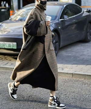 格子柄◆ロングコート【a-50269】