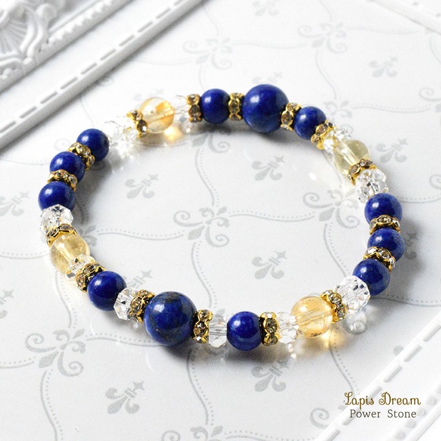 運気急上昇！金運上昇のお守り | ラピスラズリ、シトリンのパワーストーン ブレスレット