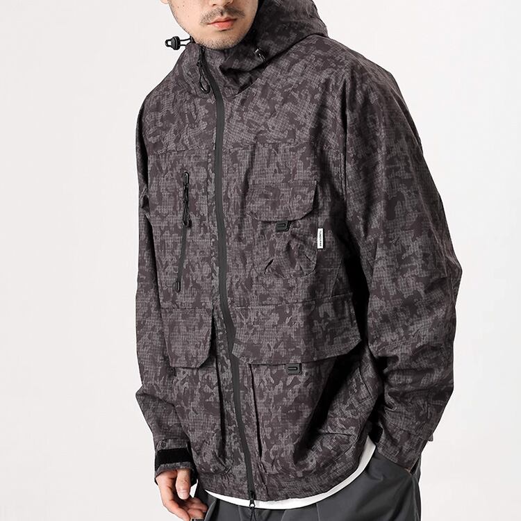 ★MULTI-POCKET CAMOUFLAGE JACKET WITH HOOD　　　A0786