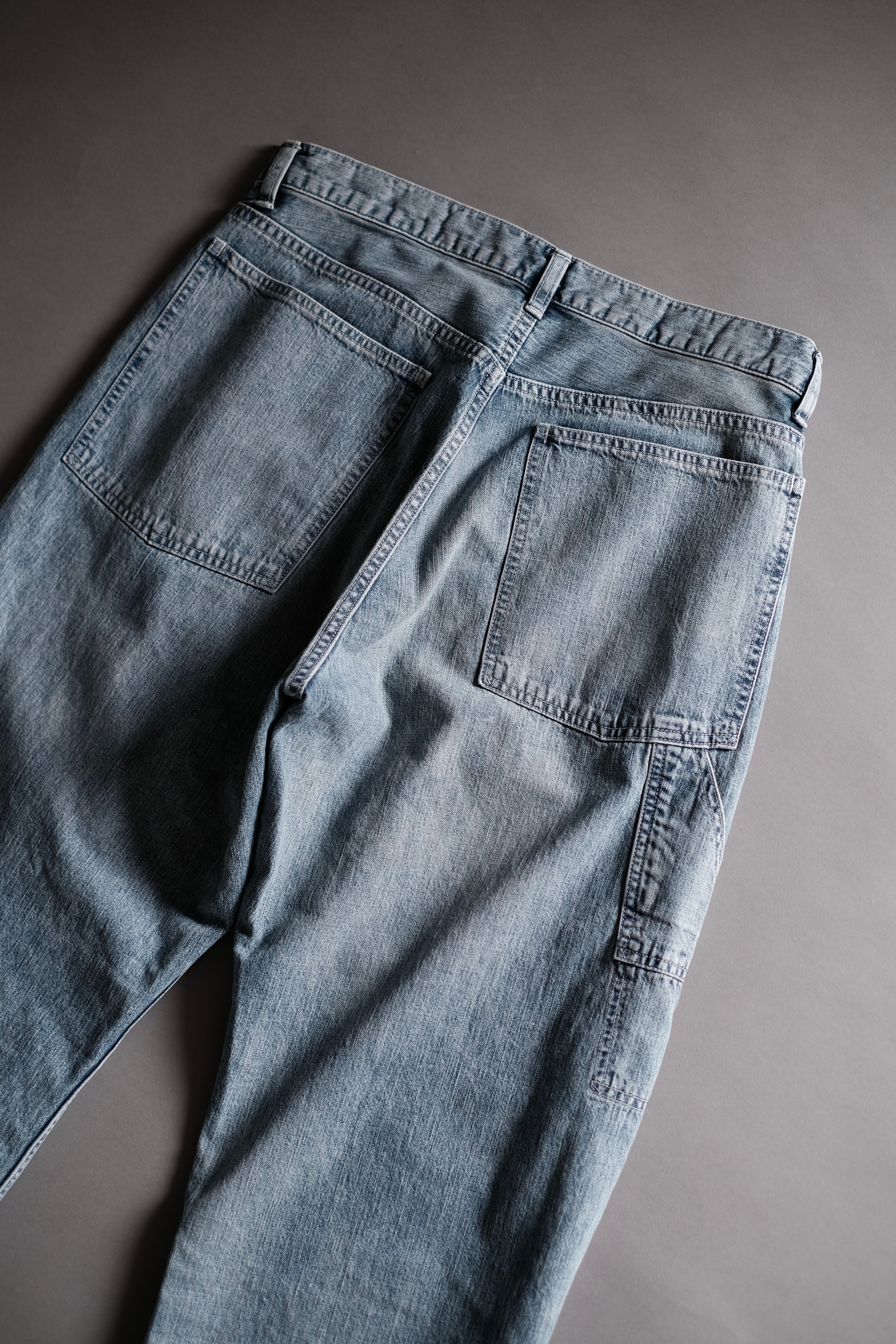 ULTERIOR / FADED LIGHT DENIM PAINTER PANTS | LIVING