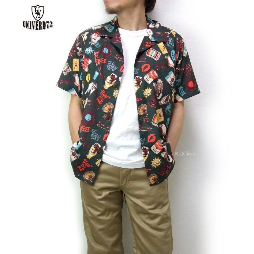 SALE 半袖 開襟シャツ UNIVERD72 アロハシャツ 41017 メンズシャツ ALOHA SHIRT POP  ミッドセンチュリーを思わせるアロハシャツ k2select2020