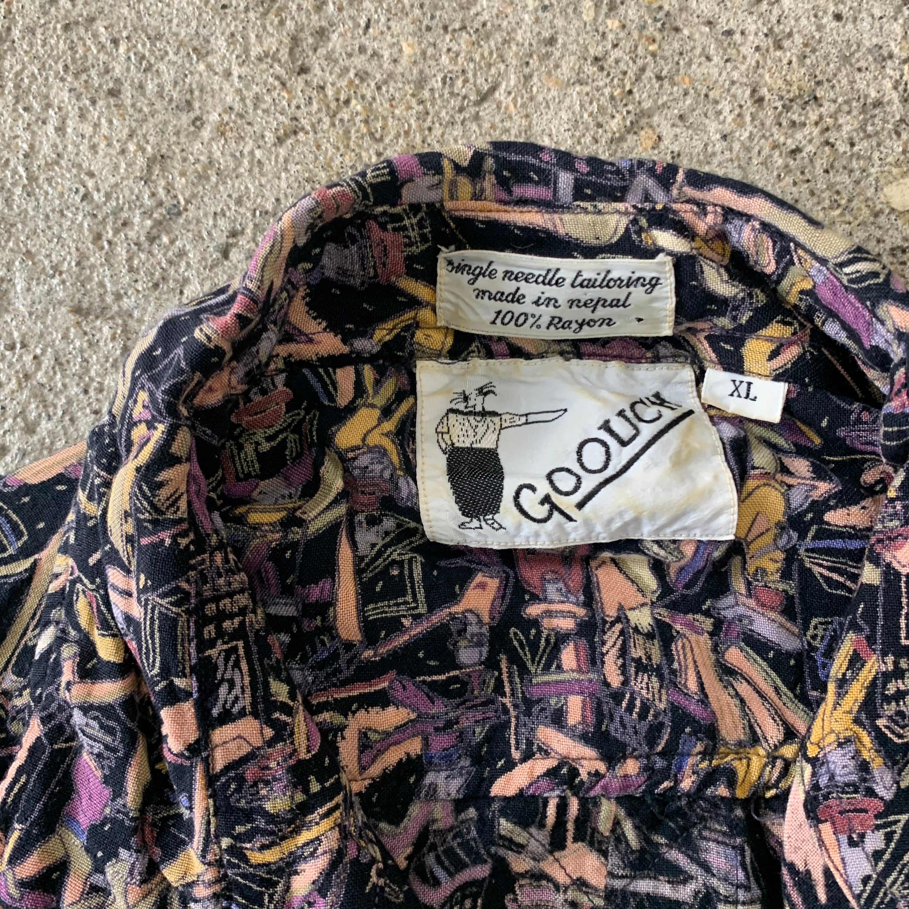 90s GOOUCH L/S rayon shirt | What