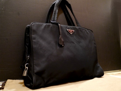 美品14万◆PRADA プラダ A4対応 男女可 ハンド バッグ ブリーフ ケース 黒◆