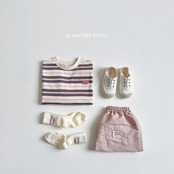 韓国子供服 / VIVID-I / 26Autumn / バターストライプ Tシャツ / キッズ服 / ジュニア服 / 秋服 *XS~JM*