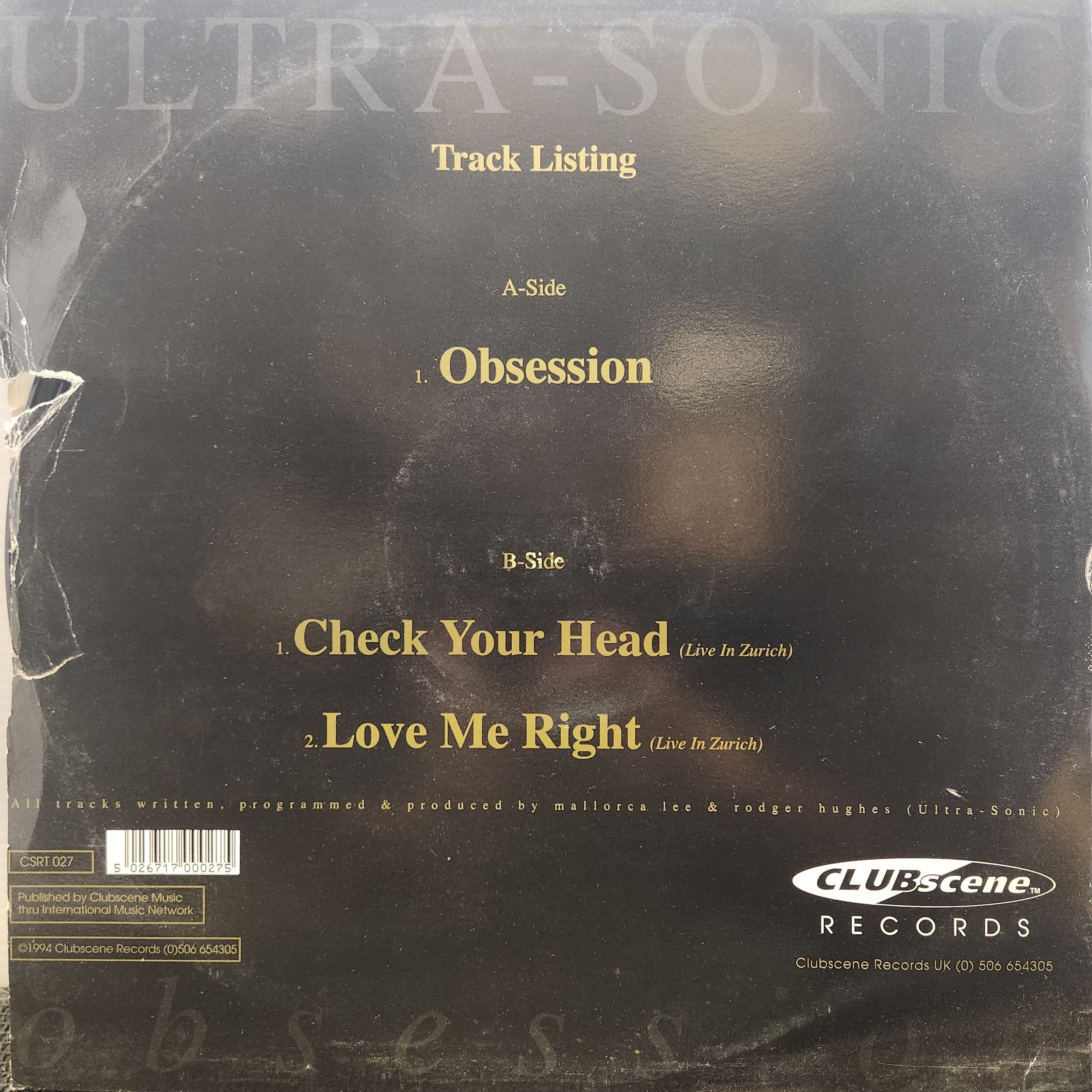 Ultra-Sonic / Obsession [CSRT 027] - 画像2