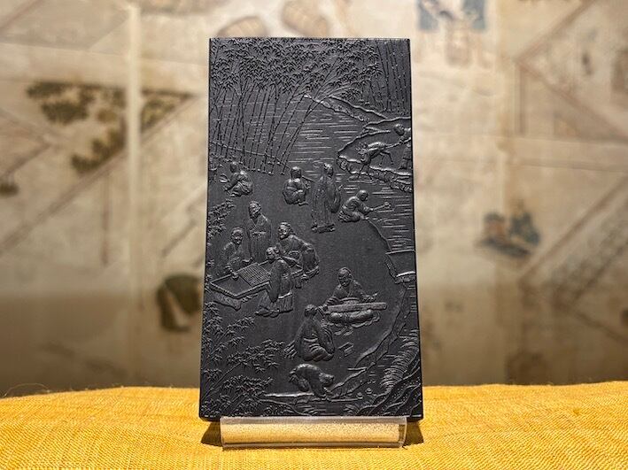 漆墨 最高級油煙墨 竹林七賢 12.0丁形 | 古梅園製墨販売部