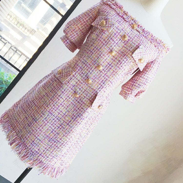 予約 パリスピンクツイードワンピース レディースファッション通販 Mapretty