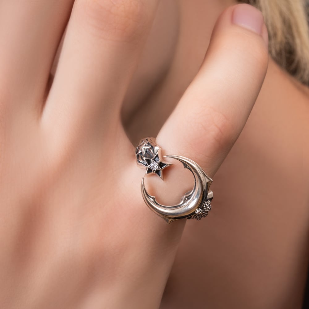 クレセントムーンリング AKR0071 Crescent moon ring シルバー