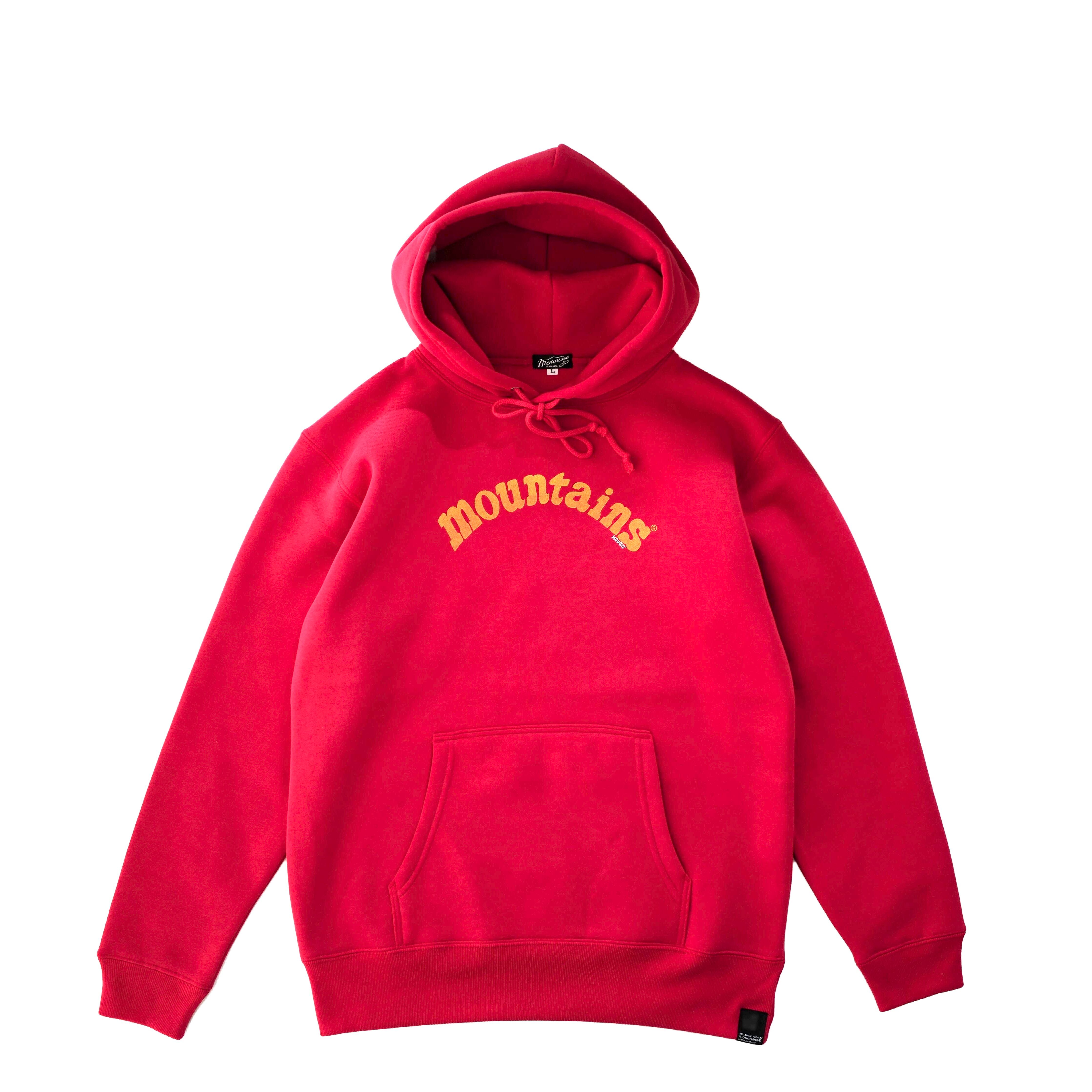 MOUNTAINS  Logo  / 裏起毛スウェット / Pullover hoodie  / Red