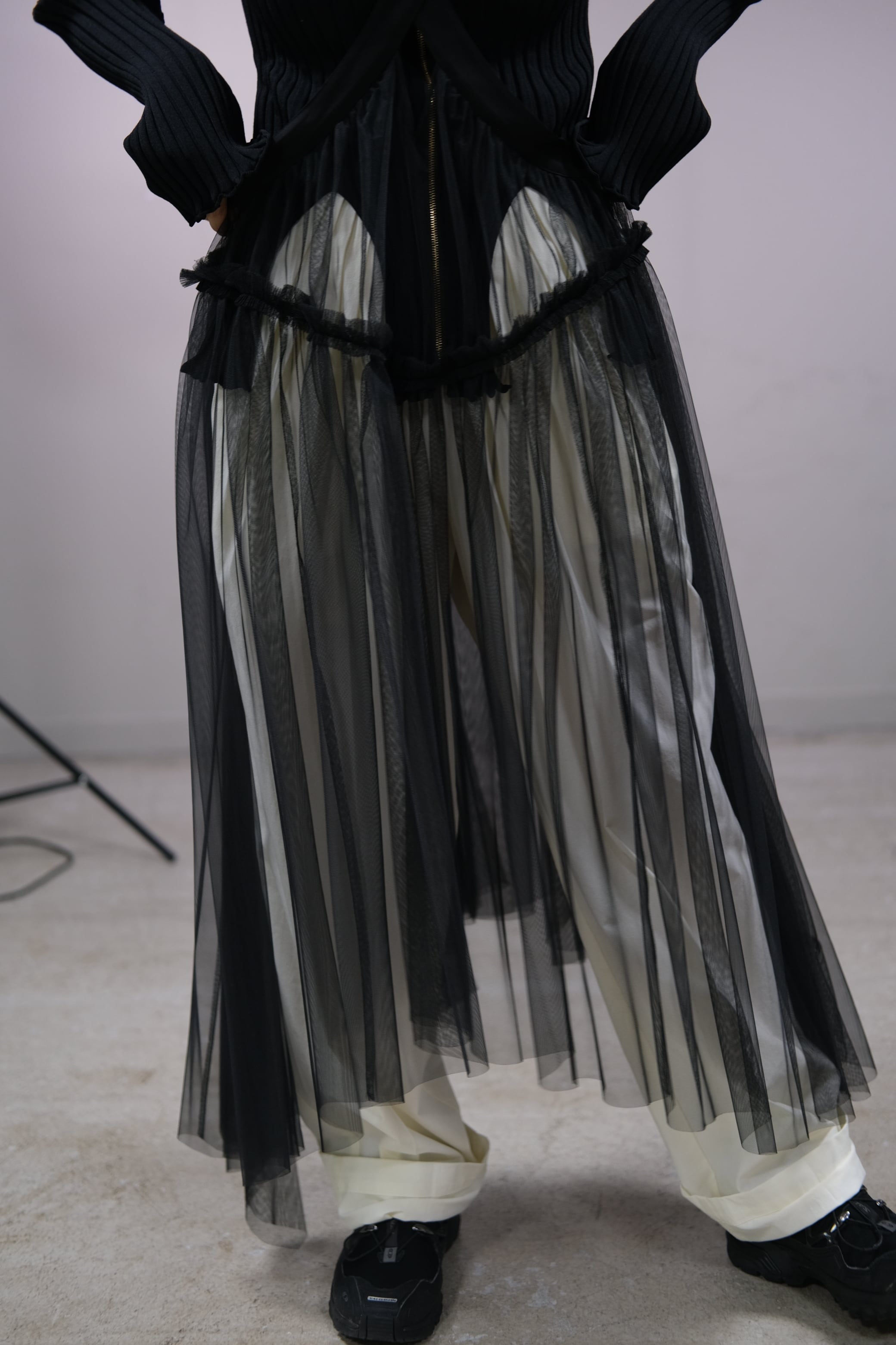 FETICO】TULLE PINAFORE DRESS - black | loop