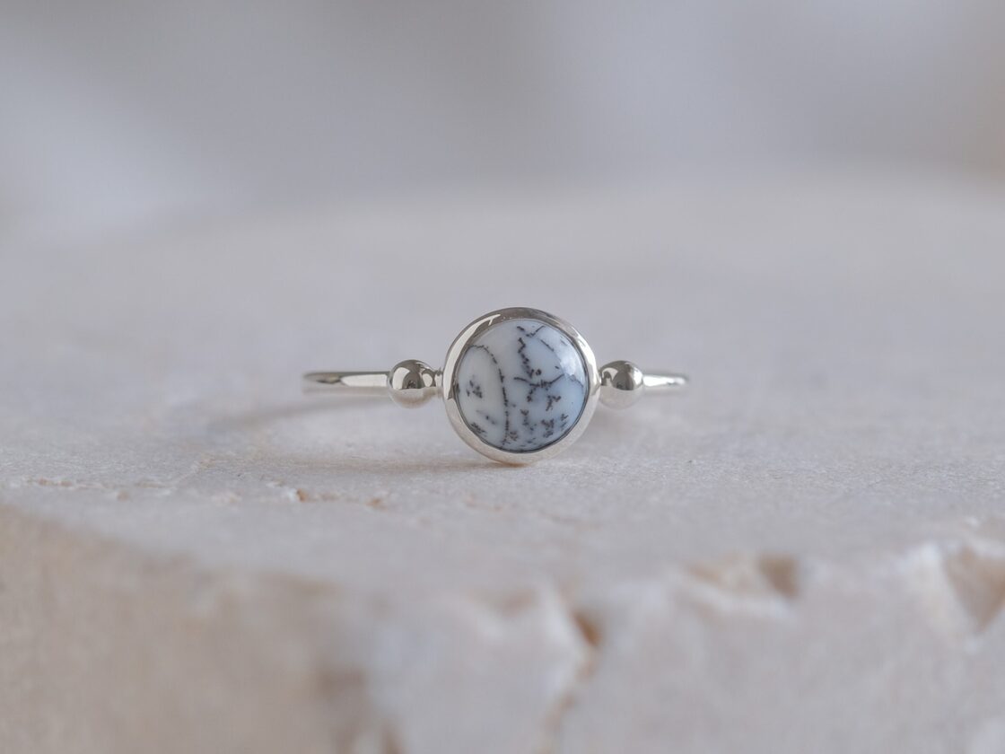 dendritic opal _Halda áfram ring デンドライトオパール 天然石 