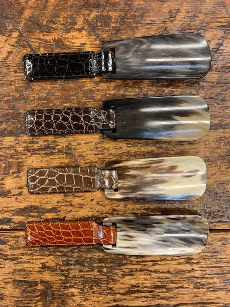 John Lobb London Folding Shoe Horn / Crocodile | UNION WORKS
