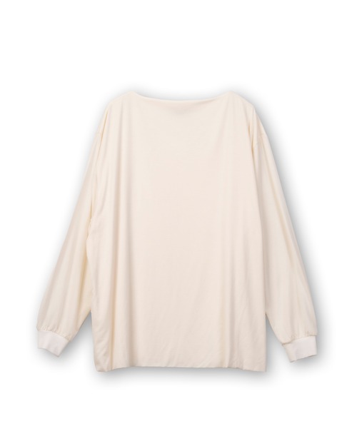 TAN/26SS-19 SMOOTH JERSEY DOUBLELONG TOP OFF WHITE