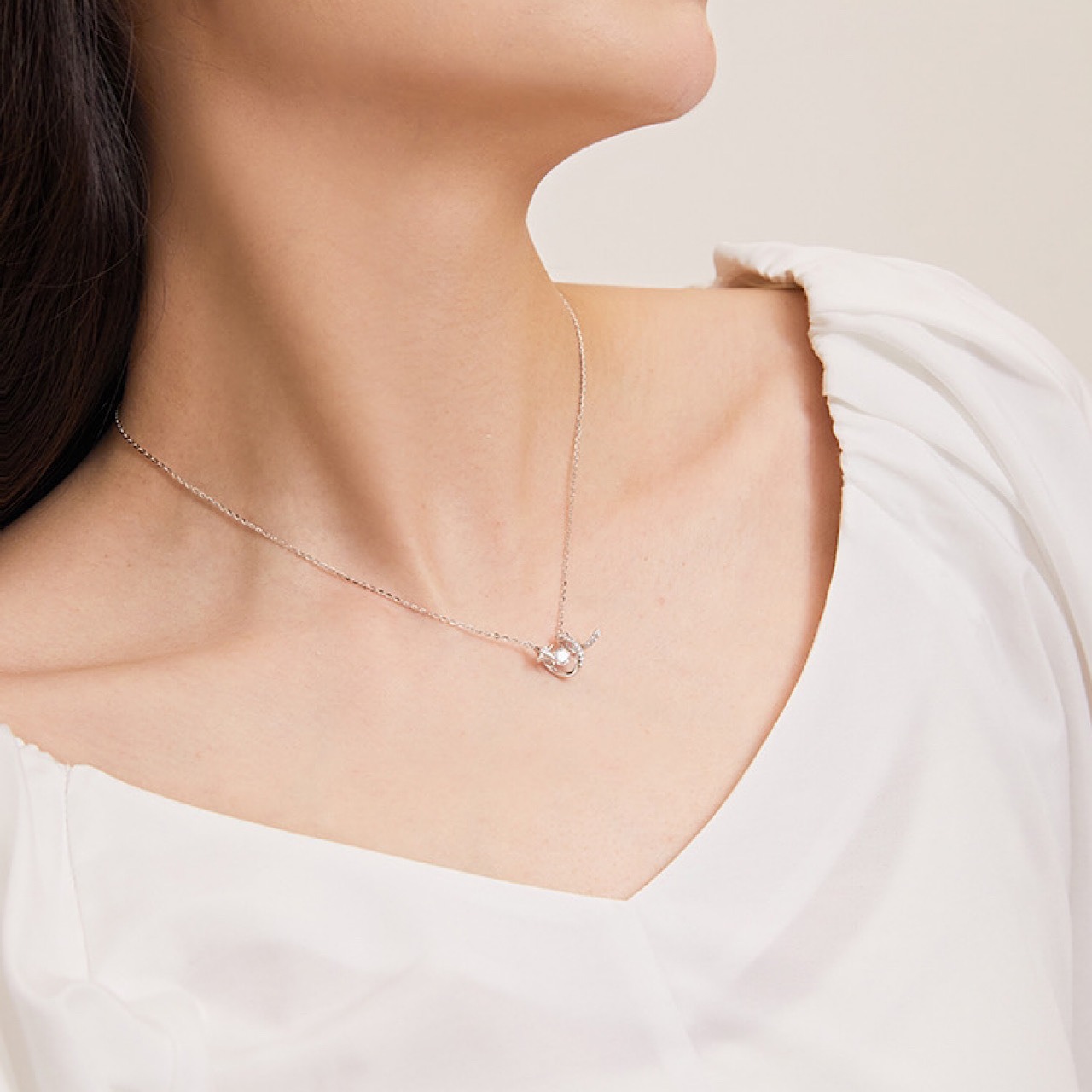 おしゃれ キラキラ ストーン スター シルバー ネックレス - 3