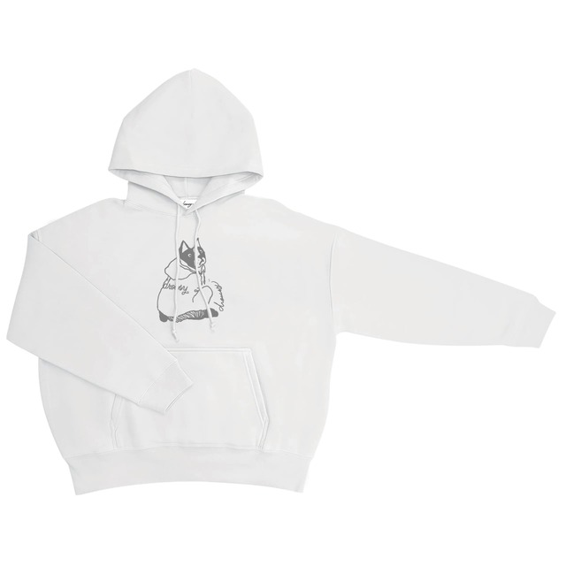 drowsy.. FRONT DOG LOGO HOODIE（WH×GREY） / 22AW / WH