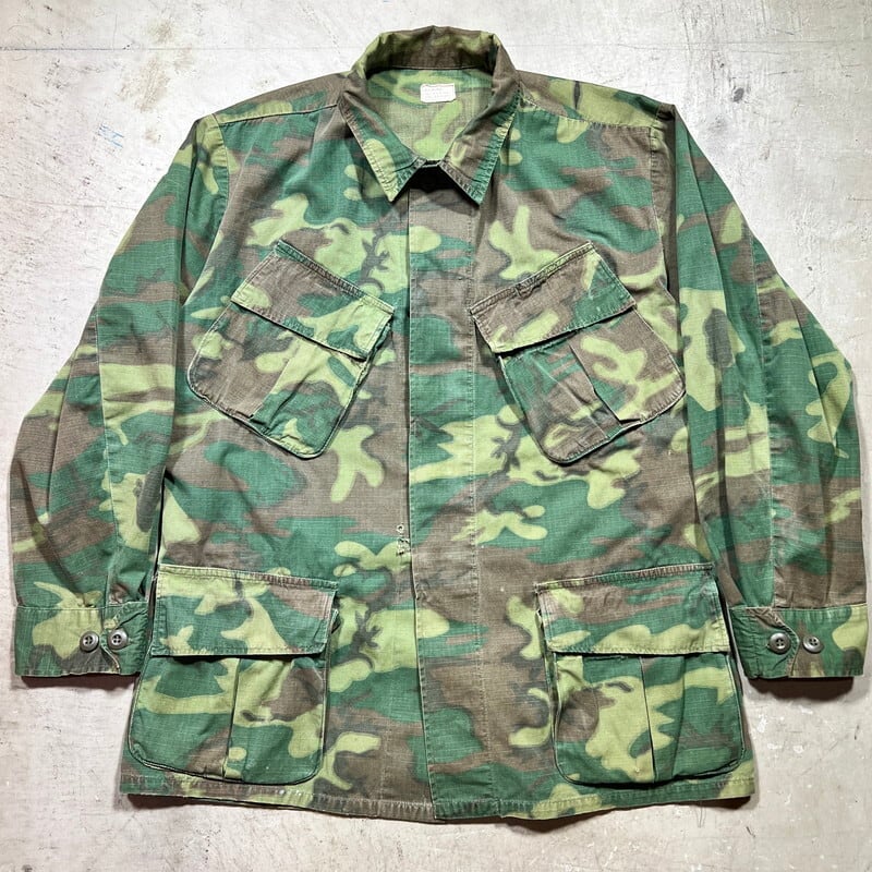 60's U.S.ARMY ジャングルファティーグジャケット ERDL グリーンリーフカモ 4th DSA100-69-C-1720 ELDER MFG CO NAM戦 リップストップ MEDIUM SHORT 希少 ヴィンテージ BA-2116 RM2535H