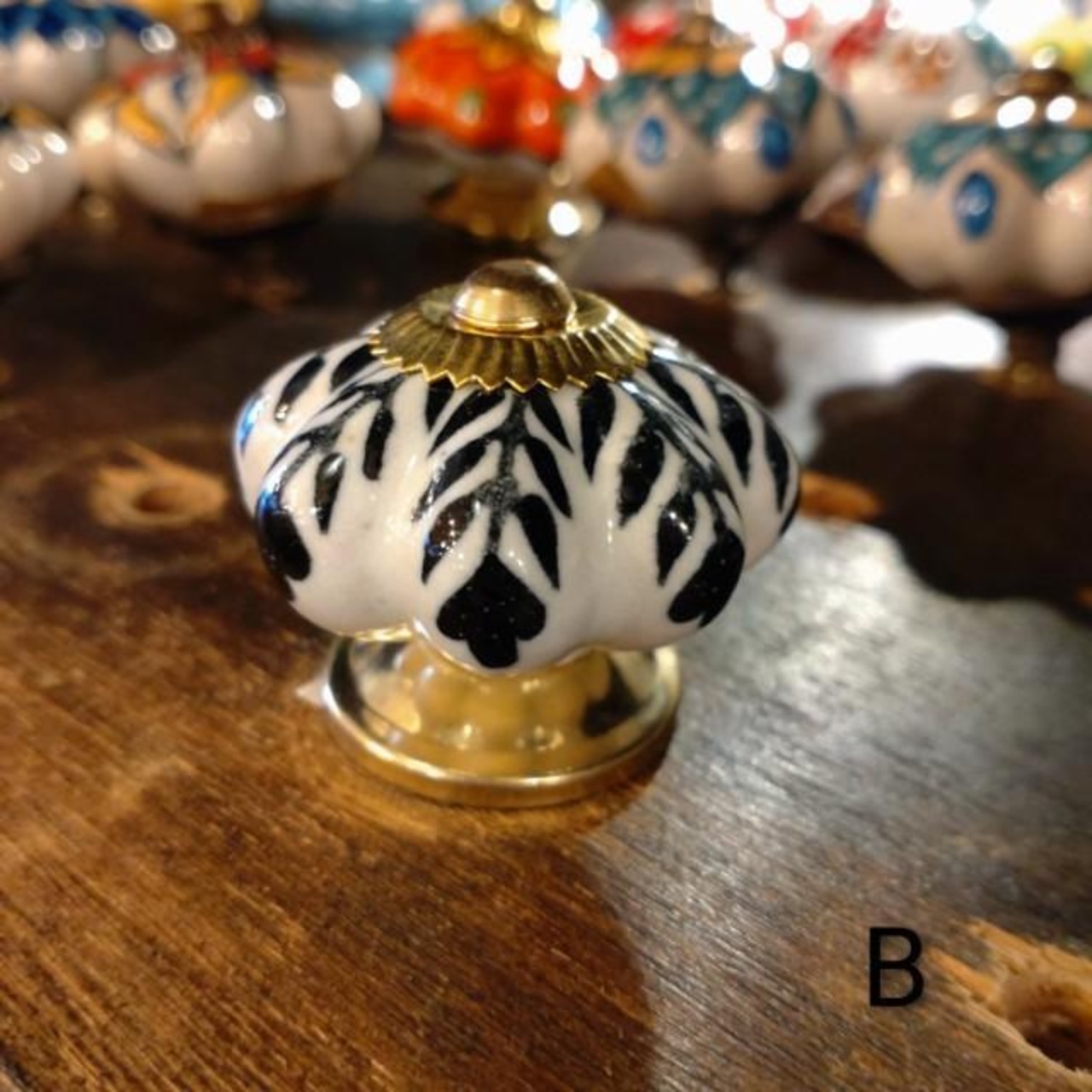 India Blue Pottery Knob Drawer Pull Handle 8Type in Total Pottery