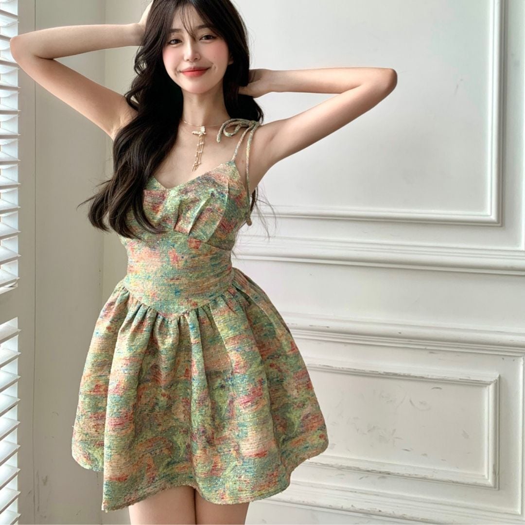 ワンピース レディース ミニワンピース ワンピースミニ丈 グラデーション グラデ フレアミニワンピース ワンピース 韓国ワンピース 秋 春 ワンピース ドレス 韓国ワンピース 春 ドレス フレア 春夏 ワンピース Viento