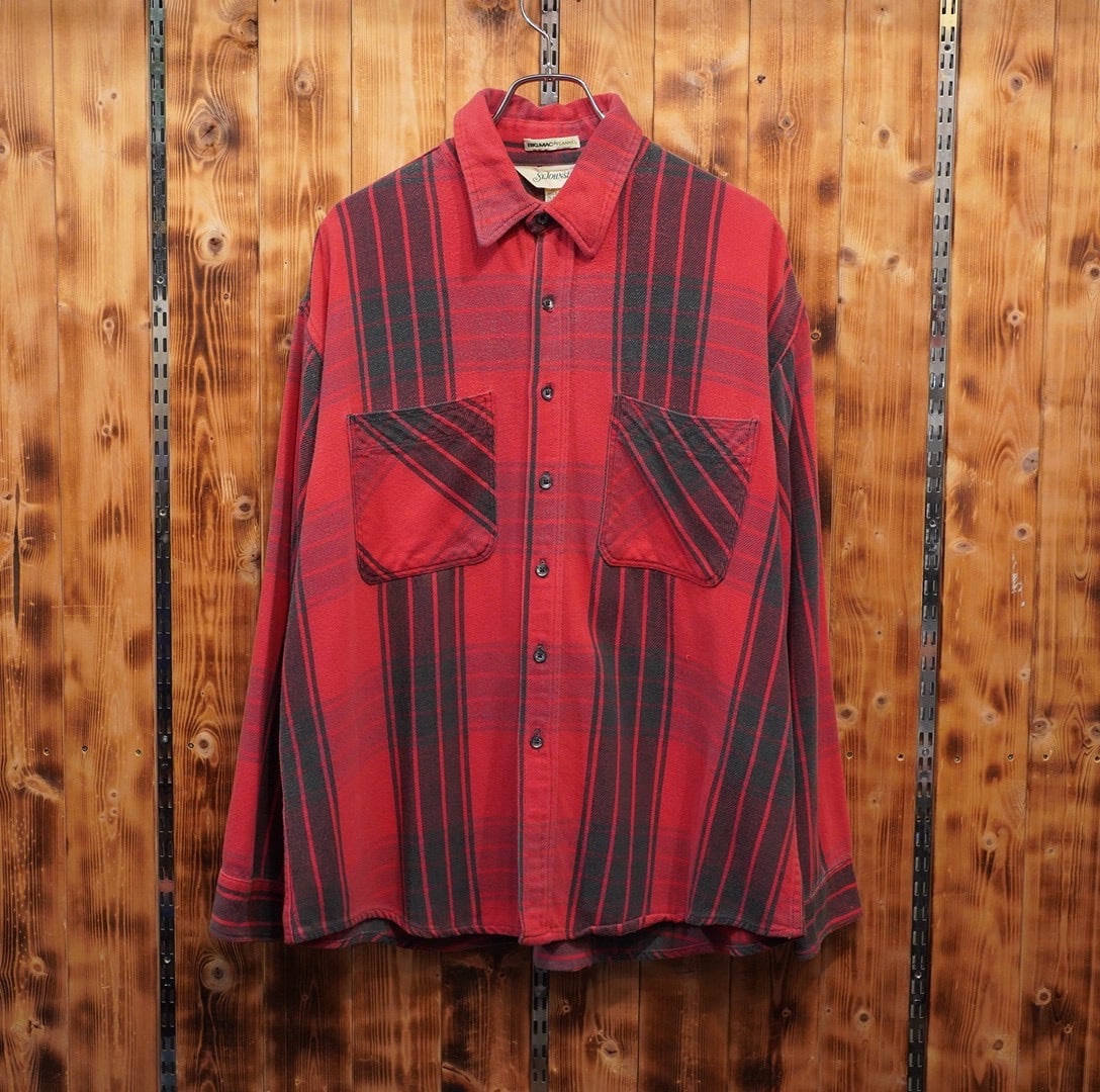 80s stjohn'sbay bigmac ネルシャツ XL regular/赤黒 セントジョンズベイ ビッグマック