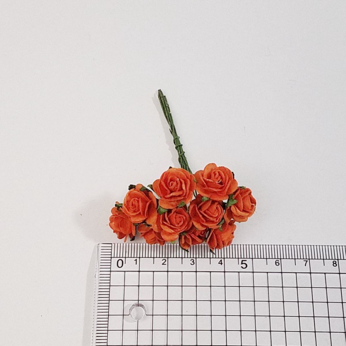 バラ 約15mm（赤橙 #131）50本 ミニ造花 アートフラワー | G.D.TARAD