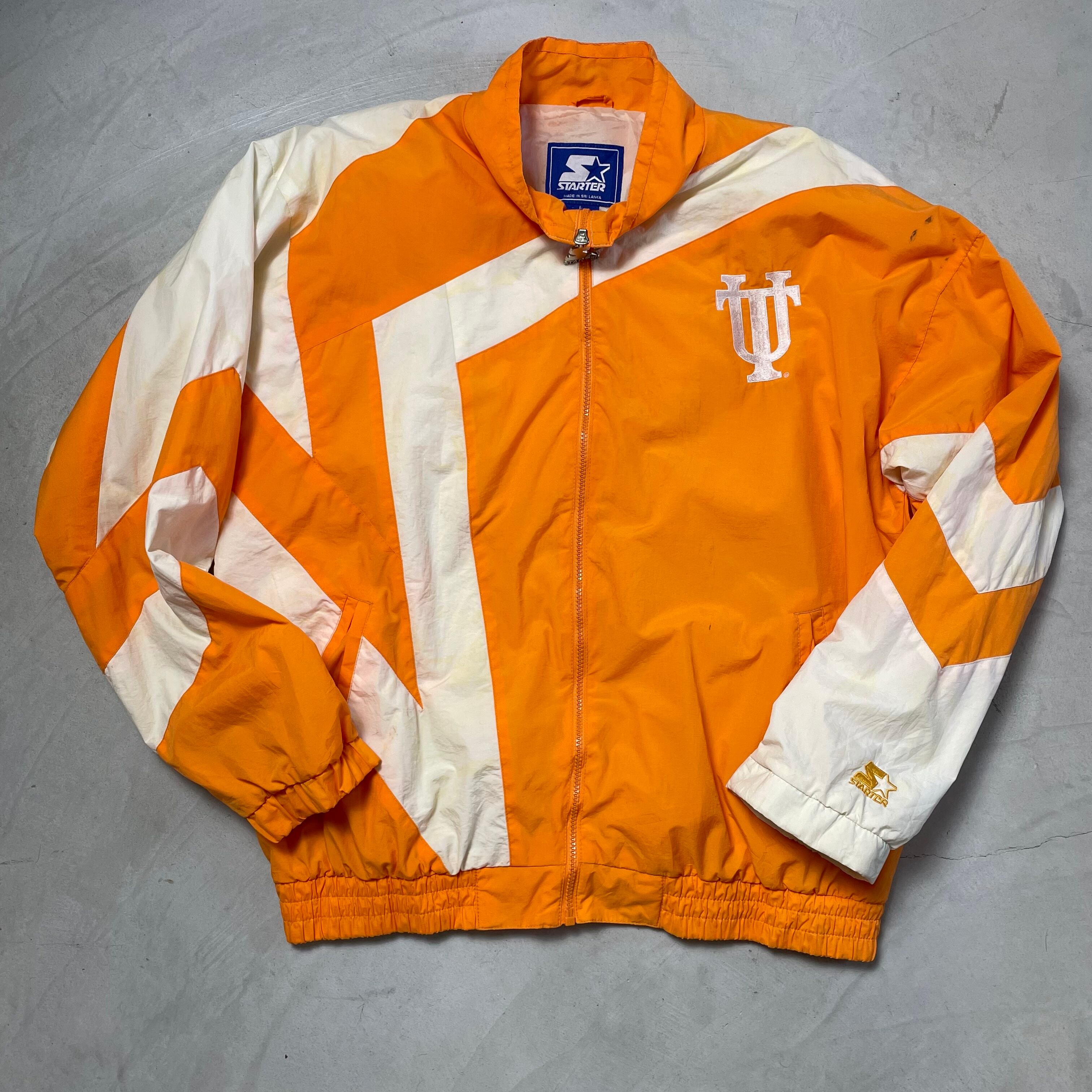 STARTER スターター ナイロン ジャケット テネシー ブルゾン メンズL相当 古着 ヴィンテージ ビンテージ ビッグロゴ 刺繍 ツートンカラー オレンジ 【ナイロンジャケット】