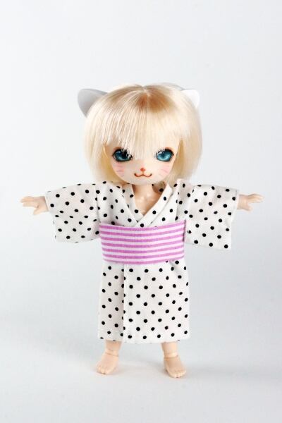 ドール服 1/6 オビツ11 浴衣 白ドット WHB002WHE MW - 画像4