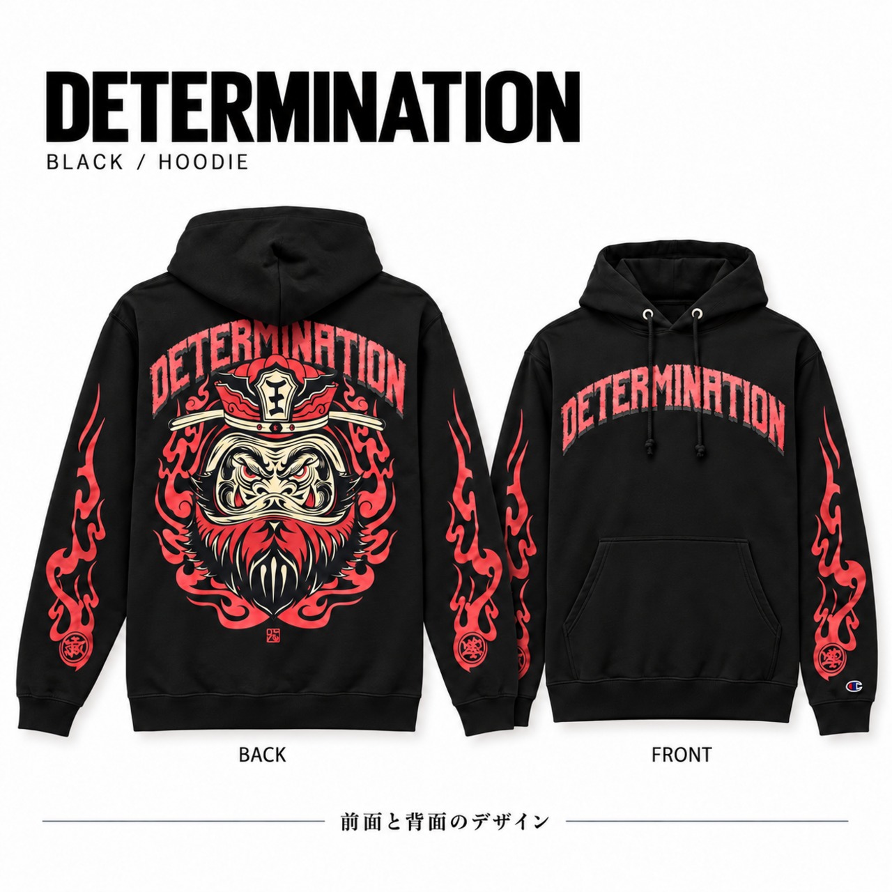 閻王 KIDS RED×BLACK Champion Hoodie
